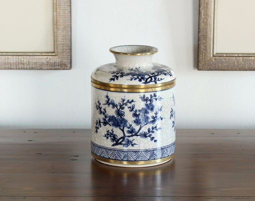 BOX22 Blue And White Blossom Tissue Box