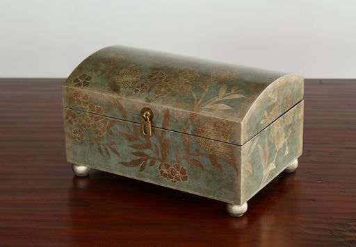 BOX23 Teal and Silver Leaf Box