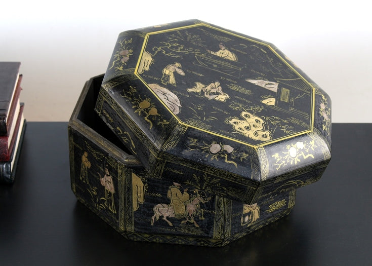 BOX33 Chinese Octagonal Wooden Box 