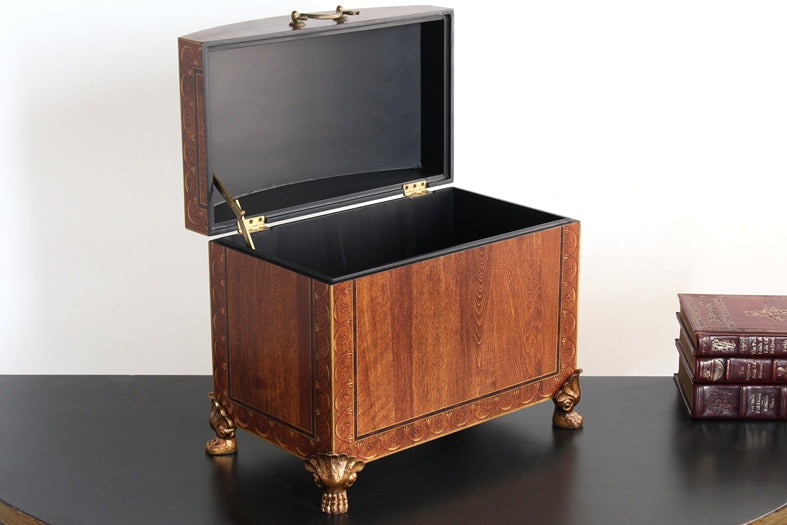 BOX35 Wood Finish Footed Chest 