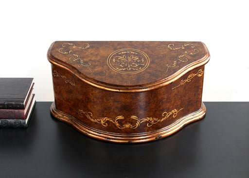BOX36 Polished Burlwood Keepsake Box 
