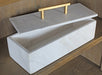 BOX39 - White Marble Box And Lid With Metal Handle
