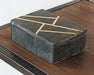 BOX42 - Black Marble & Brass Inlay Box