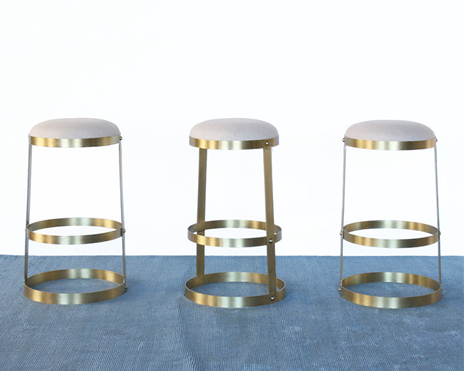 BS56 Antique Brass Ring Bar Stool