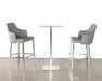 BS57 Tufted Mid-Back Bar Stool in Gray Leatherette
