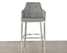 BS57 Tufted Mid-Back Bar Stool in Gray Leatherette