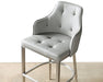 BS57 Tufted Mid-Back Bar Stool in Gray Leatherette