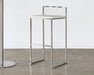 BS60 - White Leather and Chrome Bar Stool