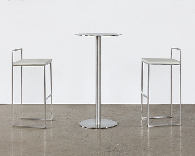 Brushed Stainless Steel Round Bar Table