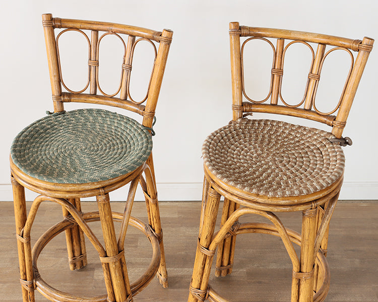 Set of 2 Vintage Rattan Bar Stools
