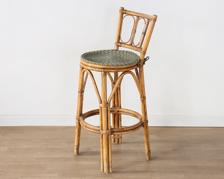 Set of 2 Vintage Rattan Bar Stools