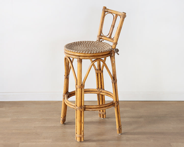 Set of 2 Vintage Rattan Bar Stools
