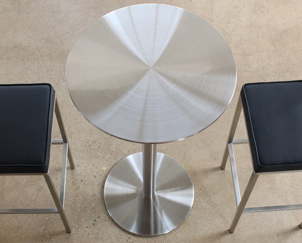 BT13 Brushed Stainless Steel Round Bar Table