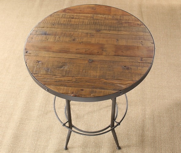 BT16 Metal Adjustable Bar Table with Wooden Top