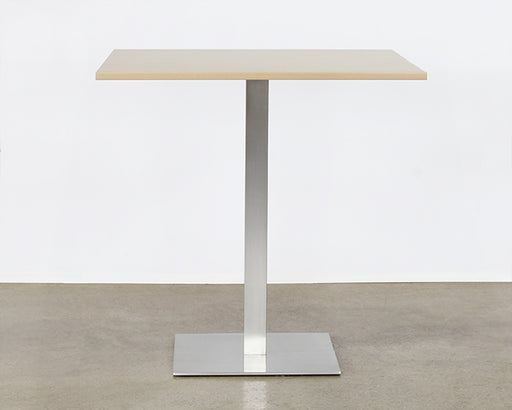 BT19 - Square Maple Top Bar Table With Brushed Aluminum Base