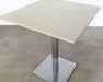 BT19 - Square Maple Top Bar Table With Brushed Aluminum Base