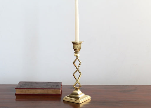 CAN65 Polished Brass Open Work Candle Holder