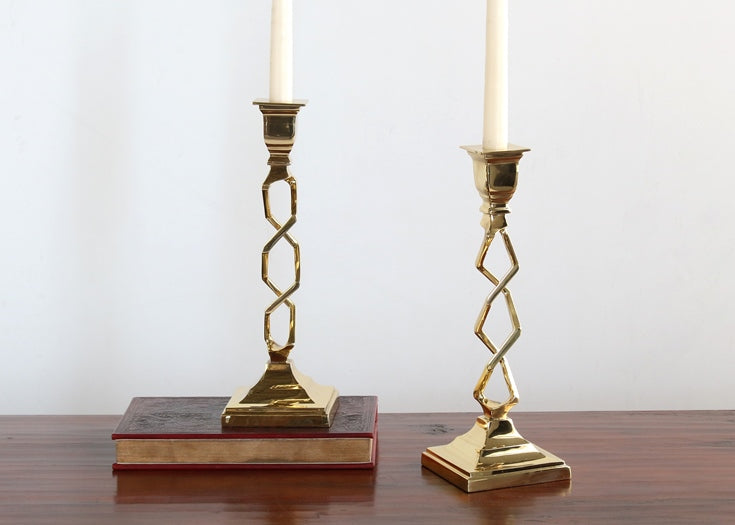 CAN65 Polished Brass Open Work Candle Holder