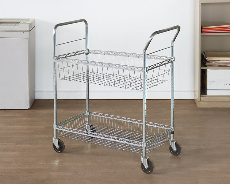 Double Handle Mailroom Cart