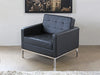 CC147 Black Leather Florence Knoll Style Club Chair