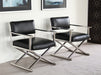 CC197 Mitchell Gold Directoire Chair in Black Leather