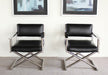 CC197 Mitchell Gold Directoire Chair in Black Leather
