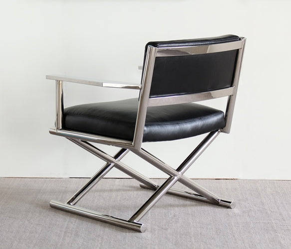CC197 Mitchell Gold Directoire Chair in Black Leather