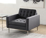 CC200 Modern Dark Grey Club Chair with Tufted Back and Seat