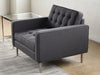 CC200 Modern Dark Grey Club Chair with Tufted Back and Seat