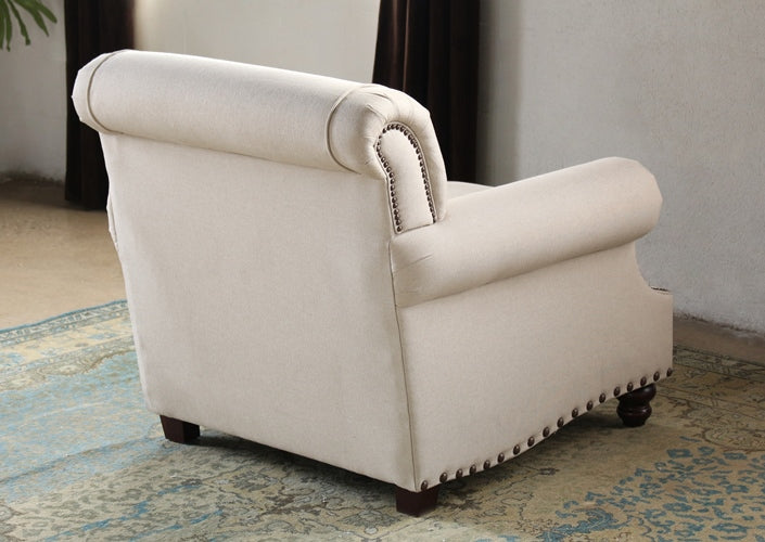 CC209 Natural Linen Club Chair