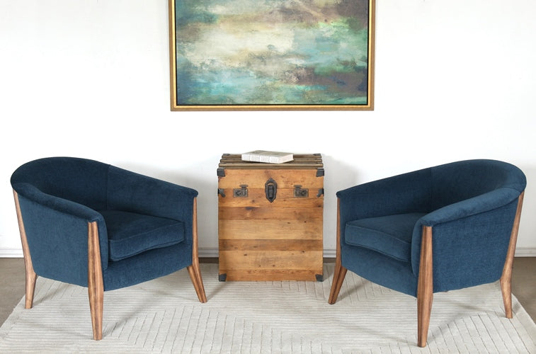 Barrel Back Club Chair in Azure