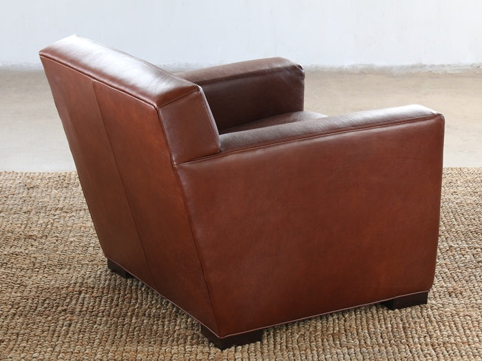 CC217 Tight Back Jean Michel Frank Style Club Chair in Leather 