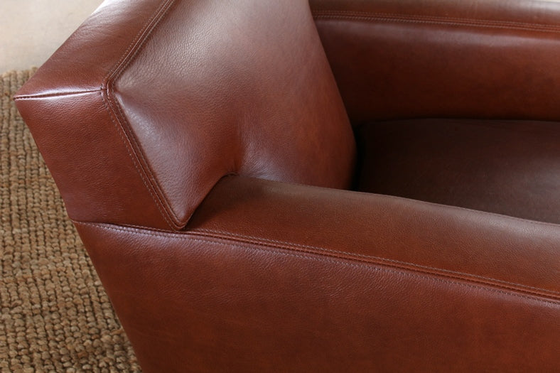 CC217 Tight Back Jean Michel Frank Style Club Chair in Leather 