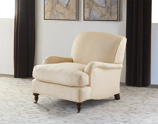 George Smith Style Tightback Club Chair in Linato Cream