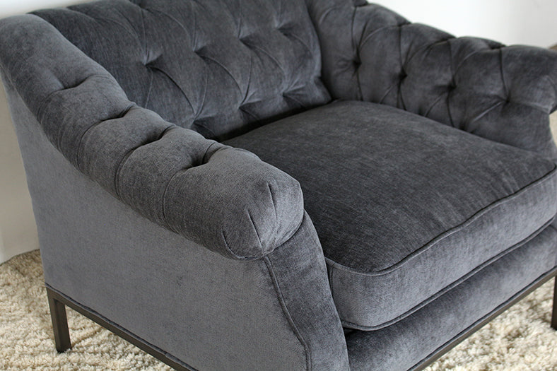 CC235 Damon Club Chair in Charcoal Velvet 
