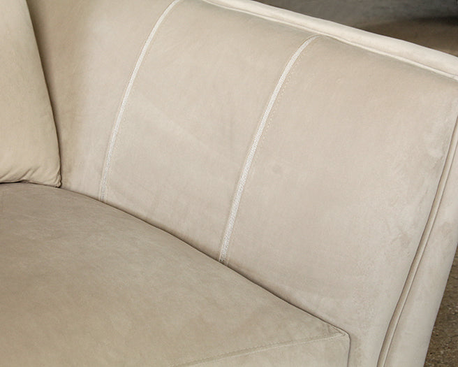 Crescent Club Chair in Buff Velvet