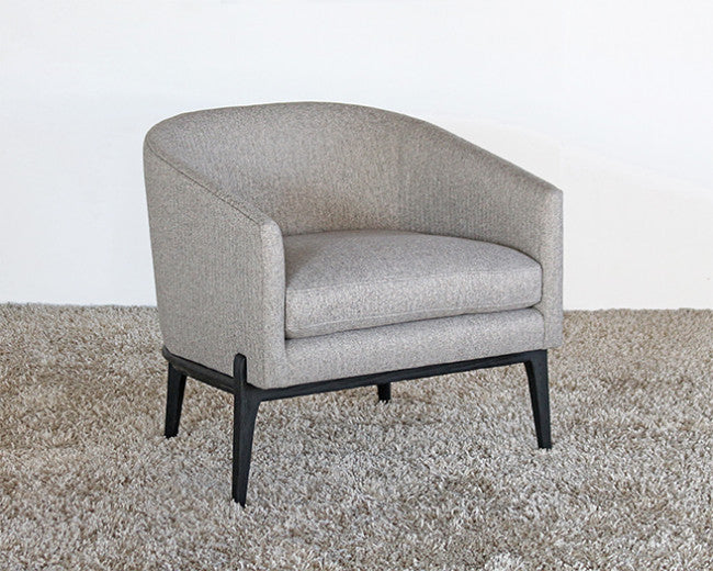 Barrel Back Club Chair With Black Tapered Wood Legs