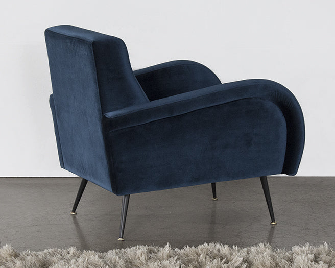 CC241 Midnight Blue Occasional Chair with Black Steel Legs