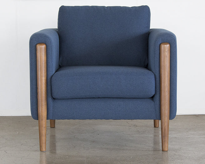 CC242 Steen Club Chair in Lagoon Blue with Walnut Legs