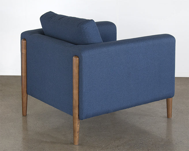 CC242 Steen Club Chair in Lagoon Blue with Walnut Legs