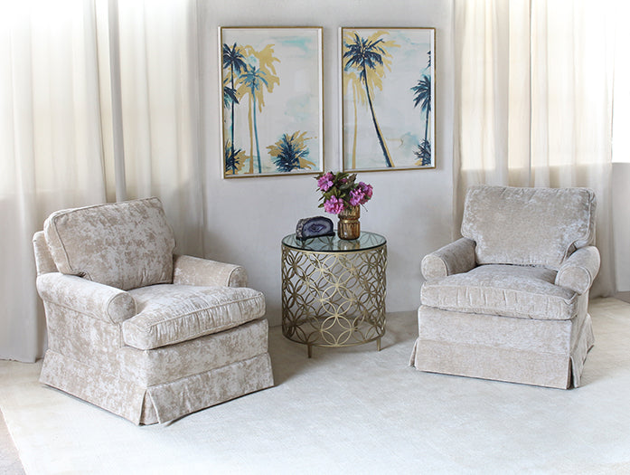 Skirted Club Chair In Shell