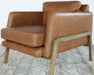 CC256 - Natural Oak Track Club Chair with Butterscotch Leather