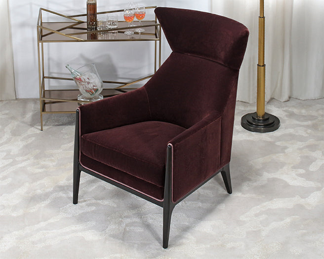 CC262 - Merlot Velvet Wing Chair