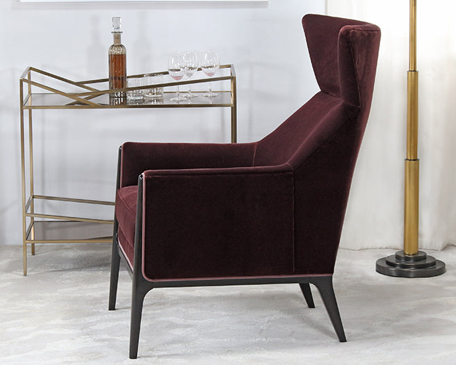 CC262 - Merlot Velvet Wing Chair