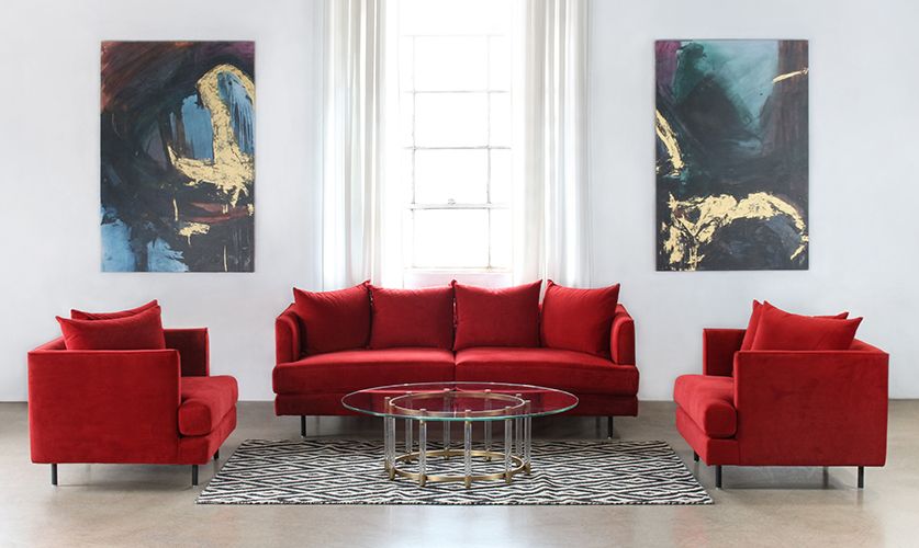 Lexy Sofa In Sangria Velvet