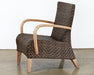 CC301 - Brown Outdoor Club Chair With Wooden Arms