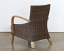 CC301 - Brown Outdoor Club Chair With Wooden Arms