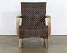 CC301 - Brown Outdoor Club Chair With Wooden Arms