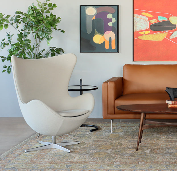 Tan Putty Jacobsen Style Egg Chair