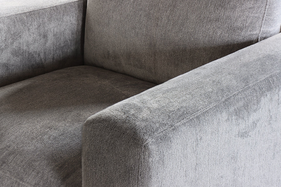 Modern Grey Chenille Club Chair w/ Tapered Leg